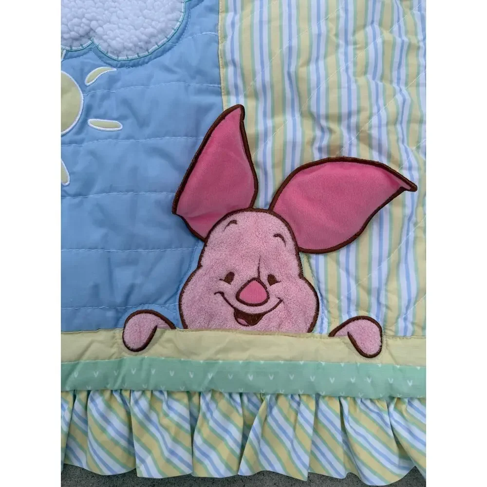 Disney Baby Crown Crafts Vintage Winnie the Pooh Patchwork Quilted Crib Blanket
